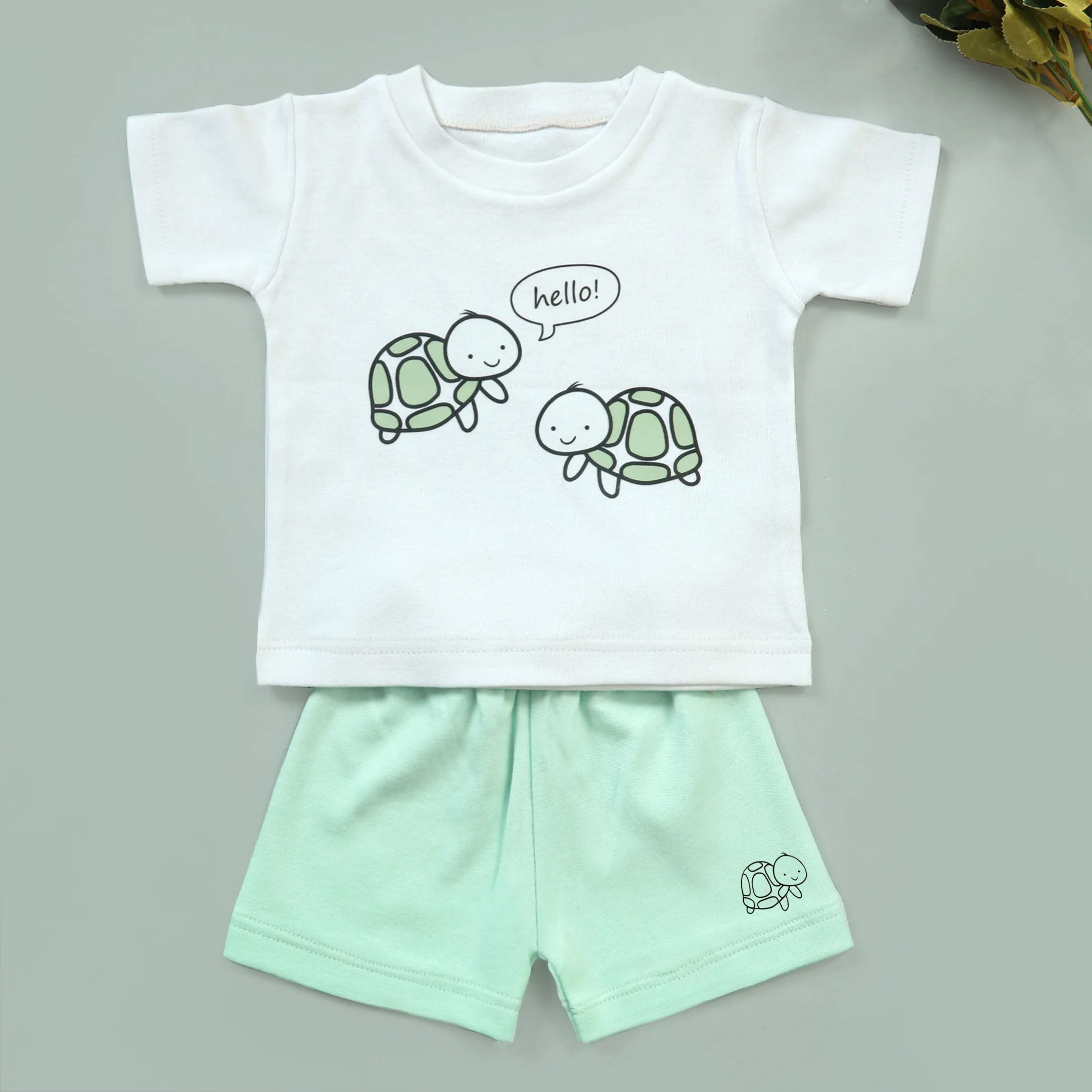 Hello Turtle Printed 2 Pieces Set