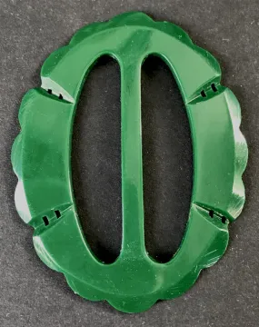 Intense Green  1940s French 6.5cm Belt Buckle