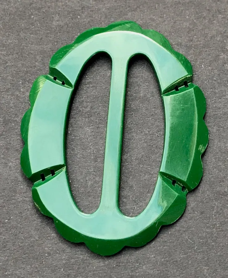 Intense Green  1940s French 6.5cm Belt Buckle