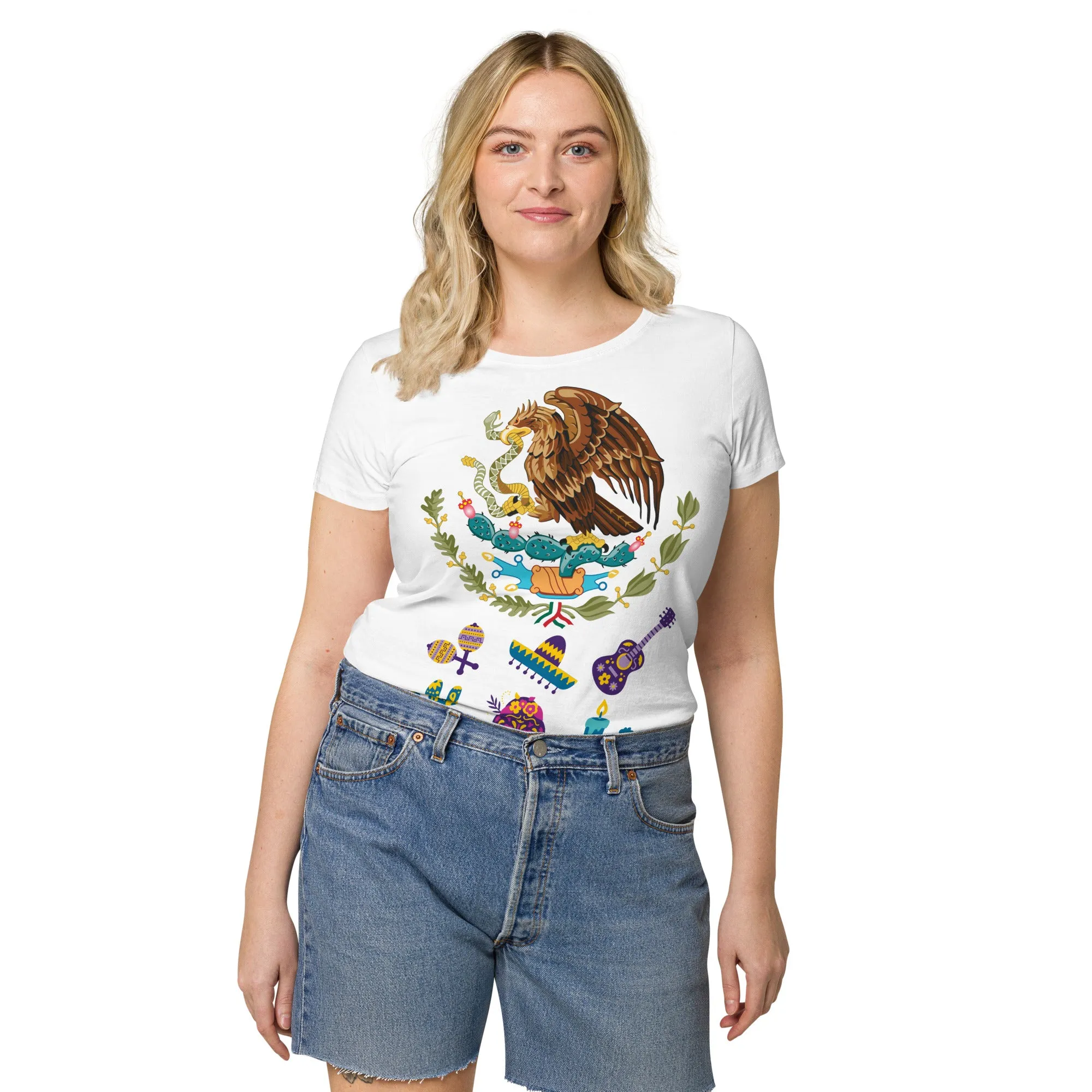 Mexico Shirt Womens / White Mexico Shirt / 100 Percent Organic T-Shirt