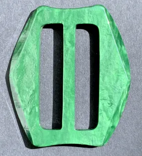 Shiny Marbled Green 1940s Curved and Straight Lines 5cm Buckle