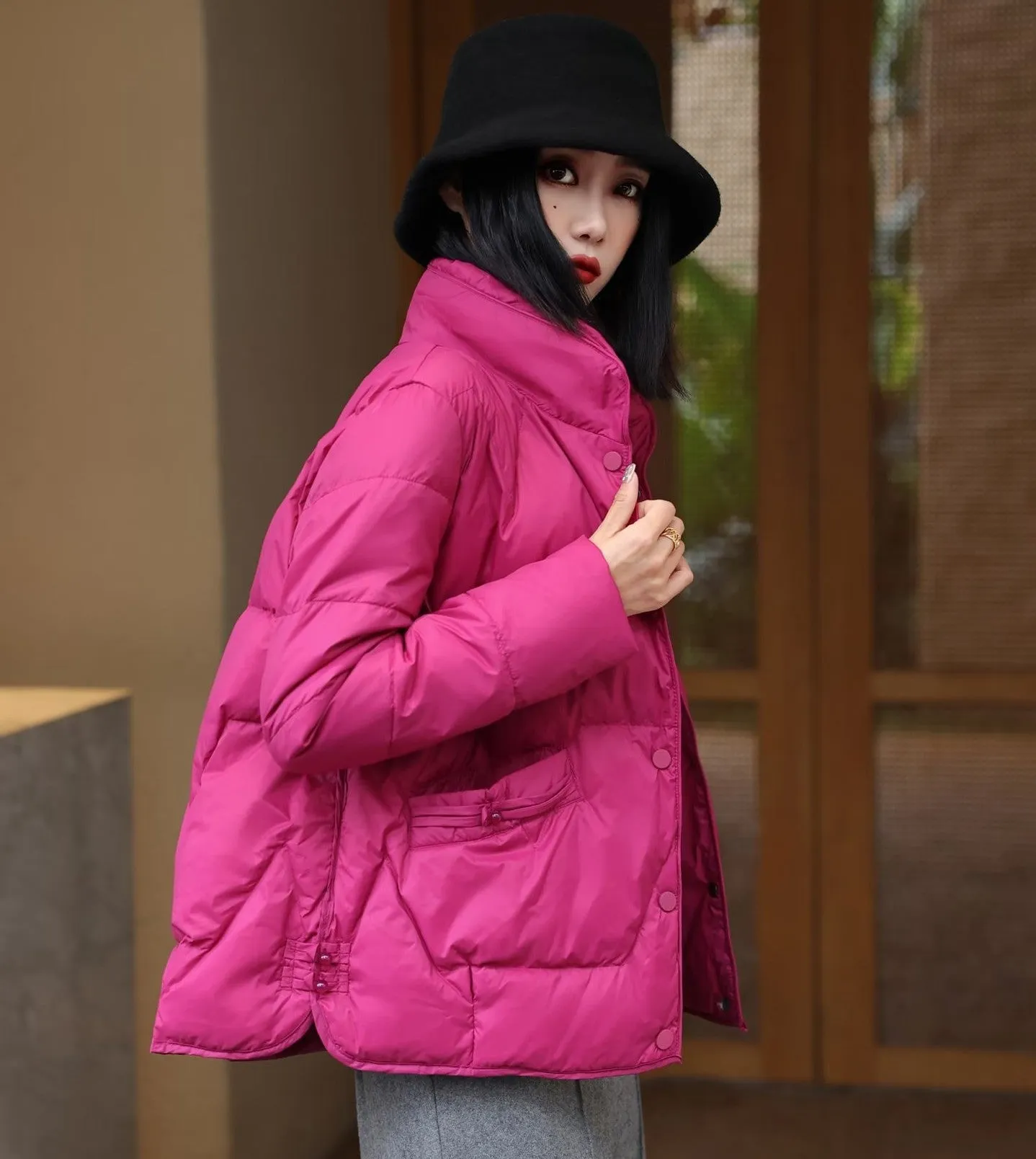 Stand Collar Chinese Style Women's Down Coat
