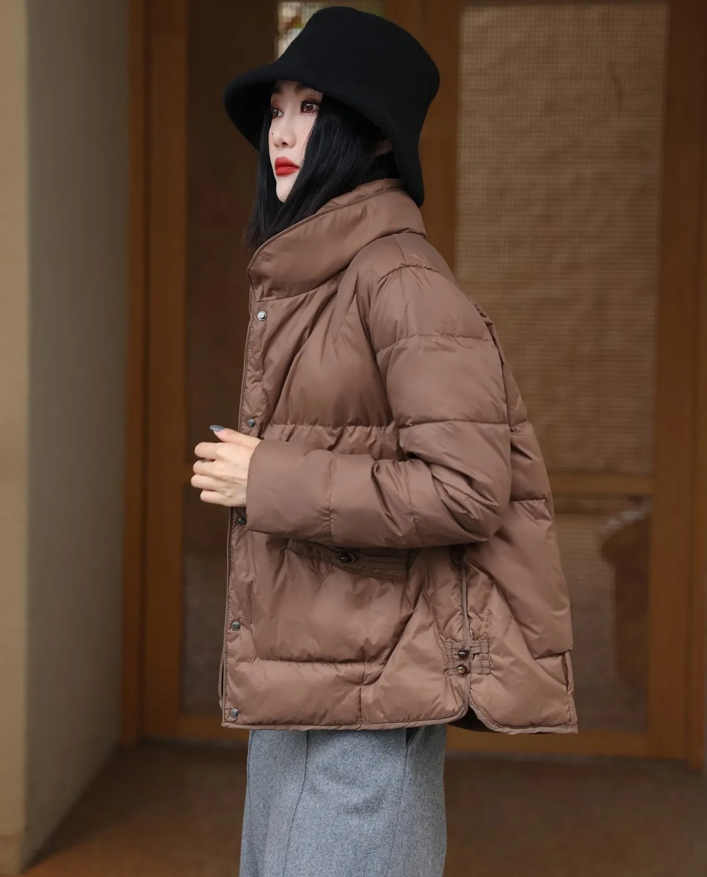 Stand Collar Chinese Style Women's Down Coat