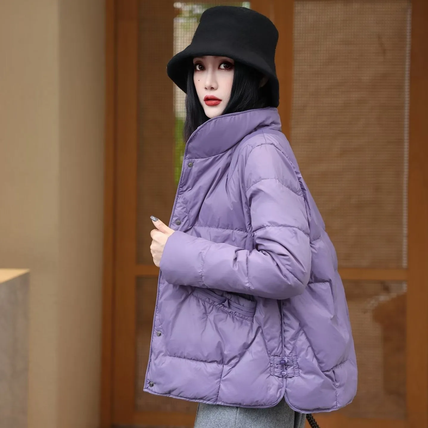 Stand Collar Chinese Style Women's Down Coat