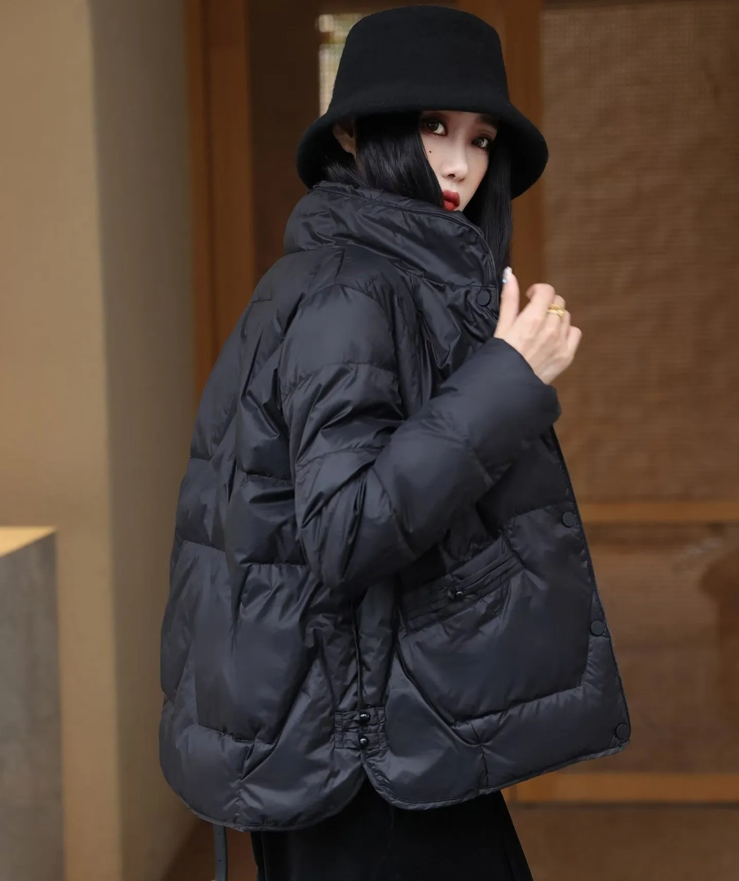Stand Collar Chinese Style Women's Down Coat